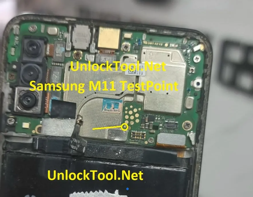 Test point EDL 9008 Samsung Galaxy M11 (SM-M115F) - Vị trí chập test point trên mainboard