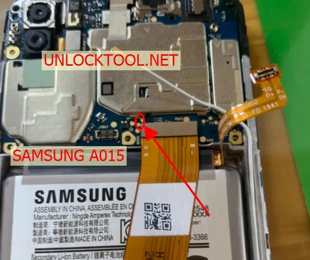 Test point EDL 9008 Samsung Galaxy A01 (SM-A015F) - Vị trí chập test point trên mainboard