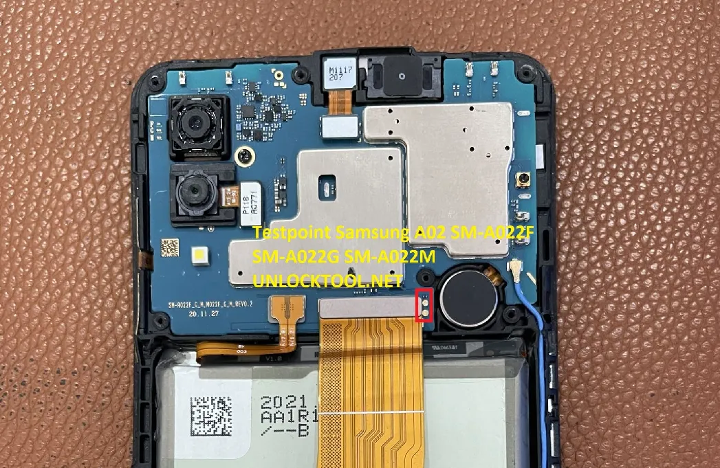 Test point EDL 9008 Samsung Galaxy A02 (SM-A022G) - Vị trí chập test point trên mainboard