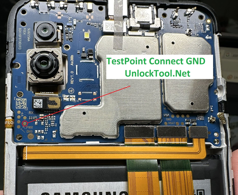 Test point EDL 9008 Samsung Galaxy A03 (SM-A035F) - Vị trí chập test point trên mainboard