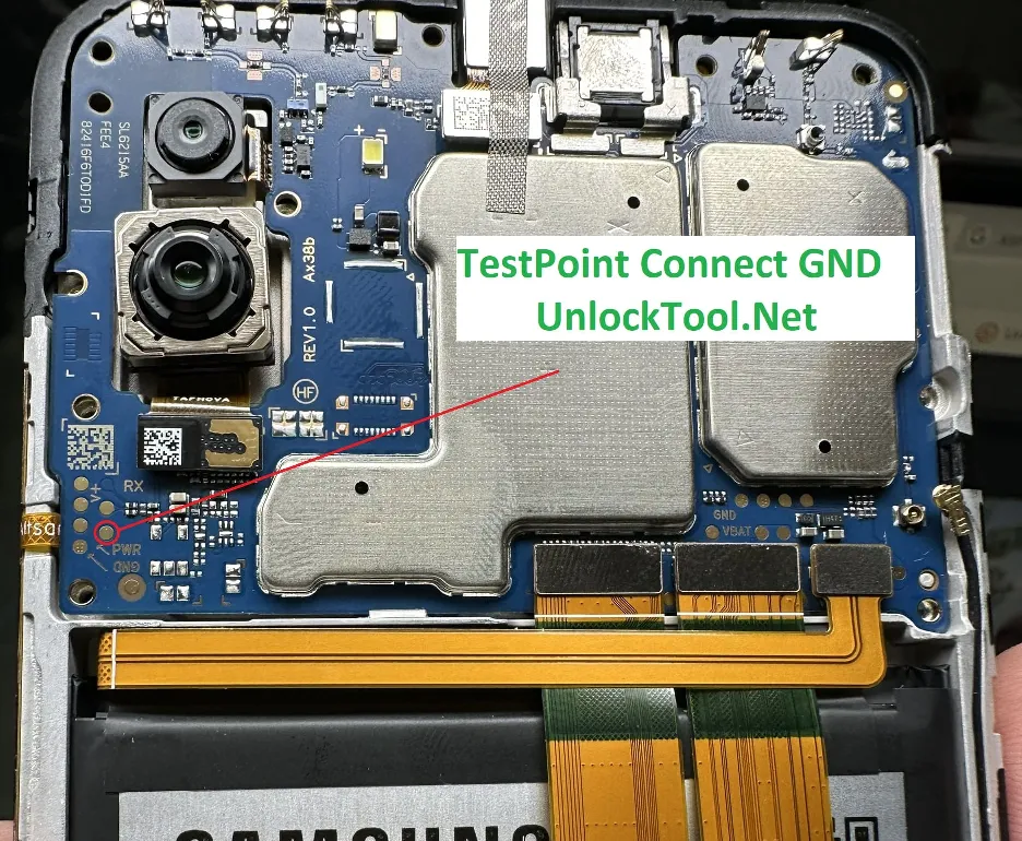 Test point EDL 9008 Samsung Galaxy A03 (SM-A035F) - Vị trí chập test point trên mainboard