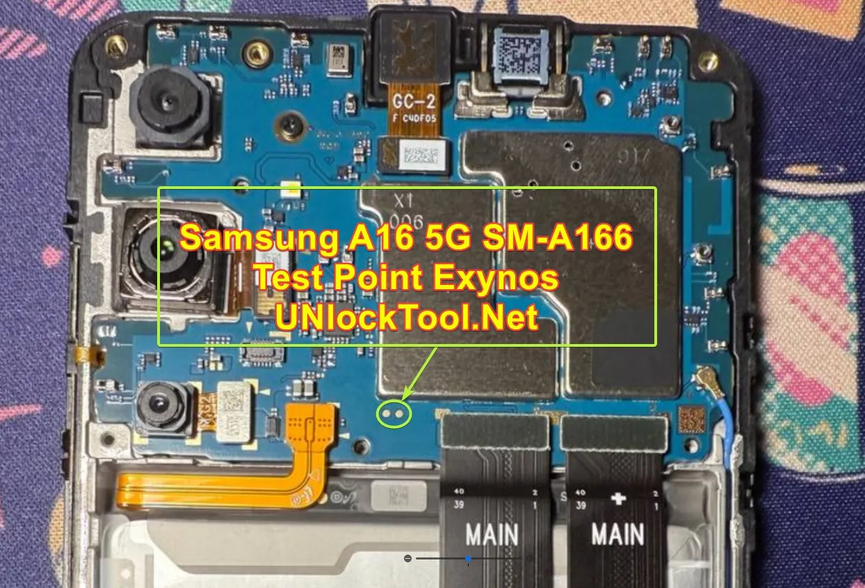 Test point EDL 9008 Samsung Galaxy A16s (SM-A166) - Vị trí chập test point trên mainboard