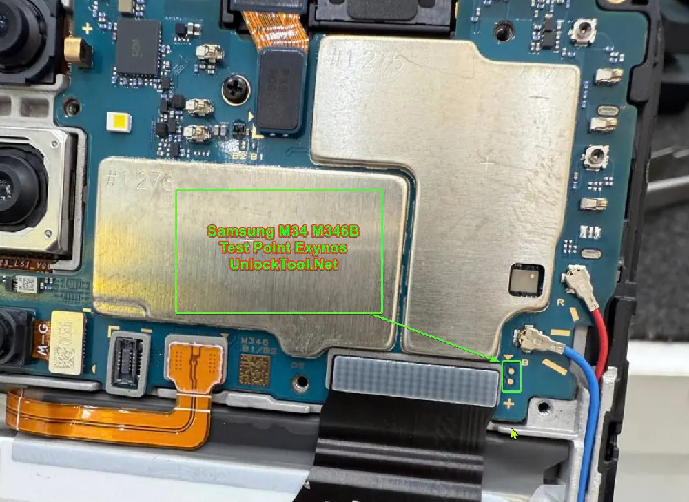 Test point EDL 9008 Samsung Galaxy M34 (SM-M346B) - Vị trí chập test point trên mainboard