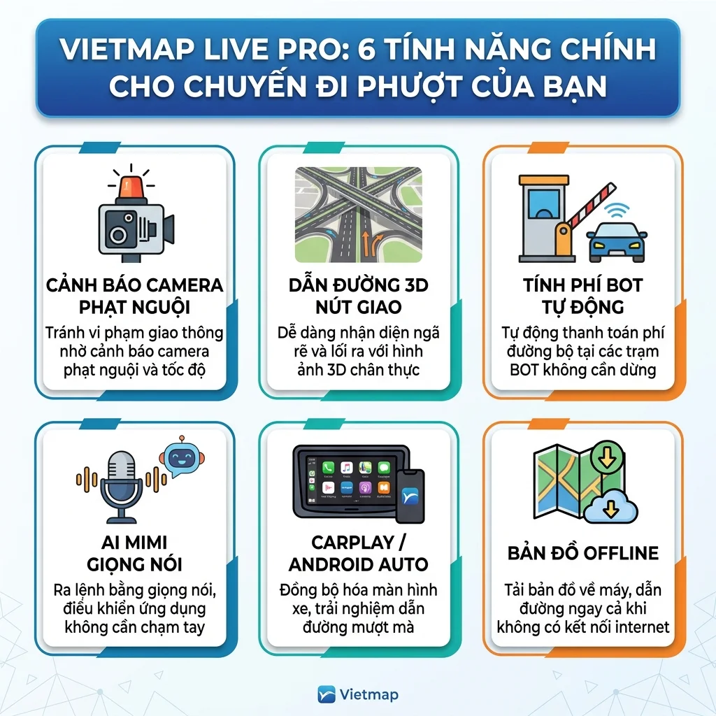 6 tính năng Vietmap Live Pro hữu ích cho du lịch tự lái