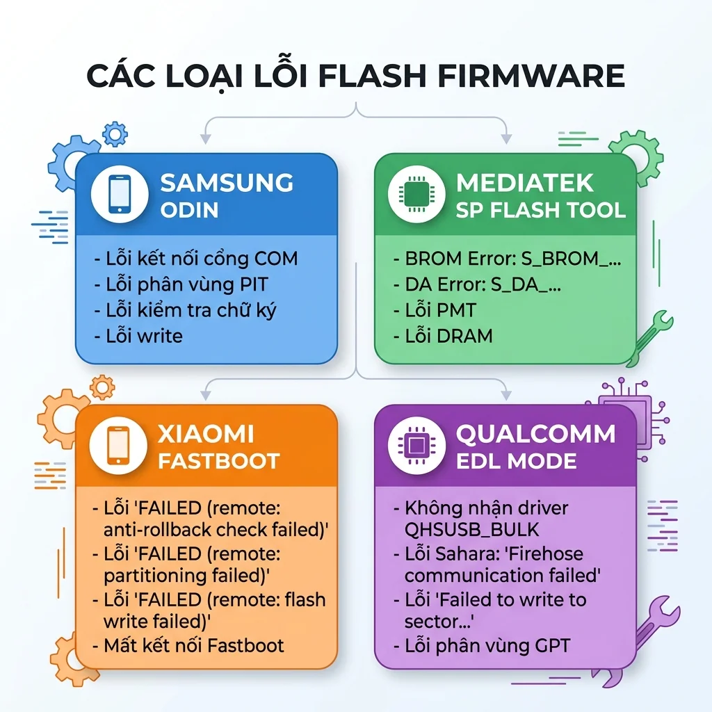 Lỗi flash firmware thường gặp khi flash điện thoại 2026