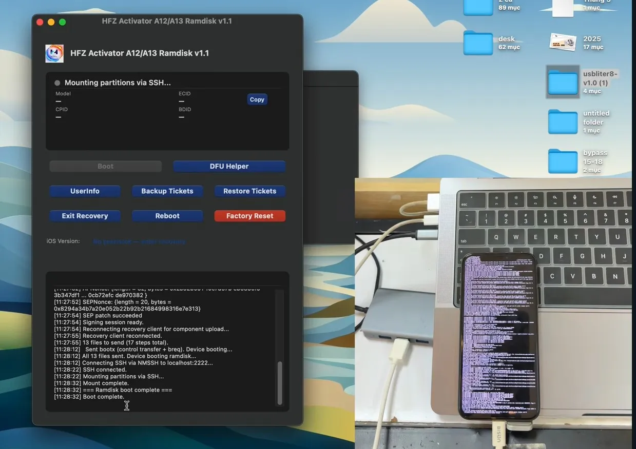 Boot ramdisk thành công