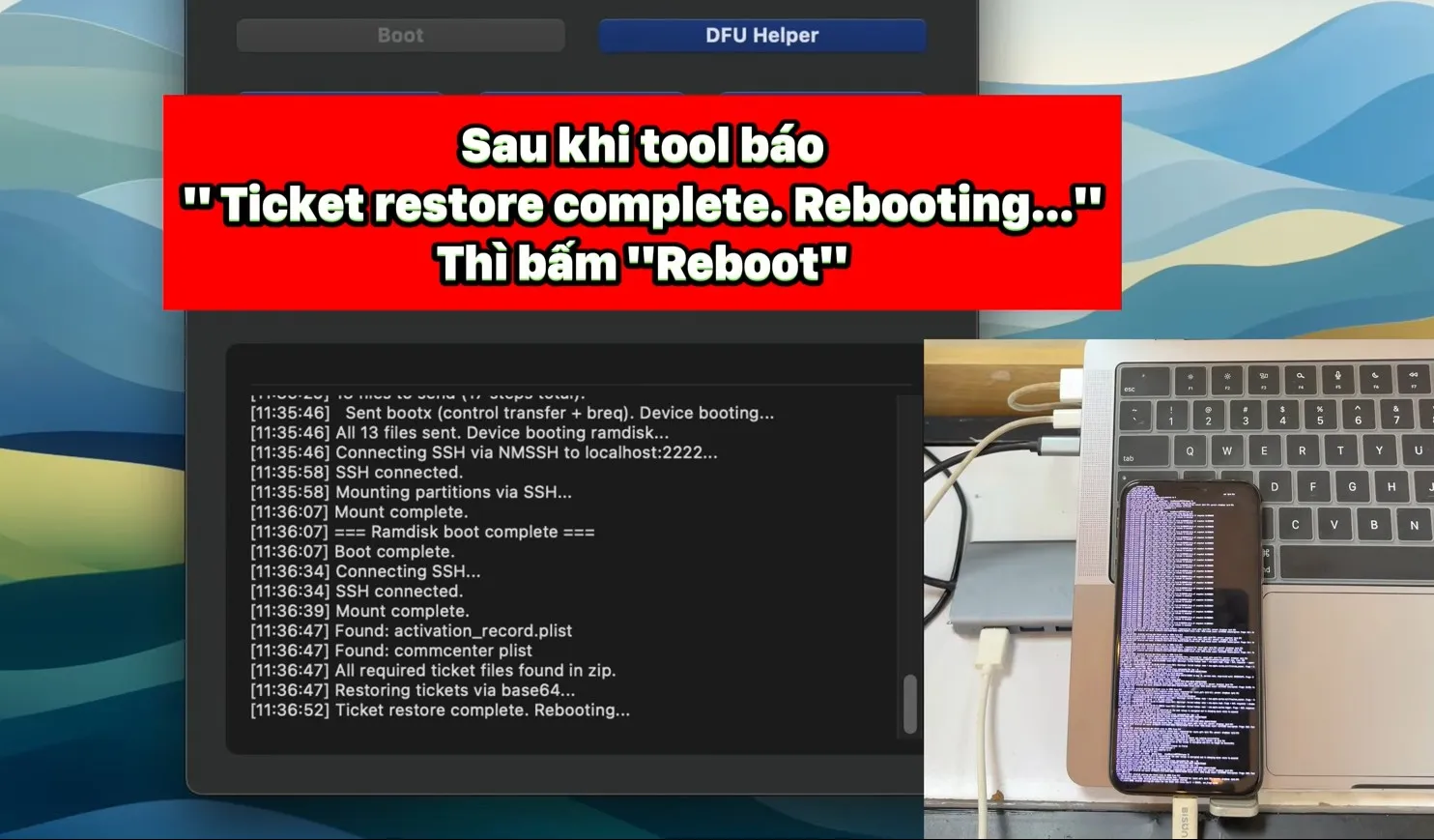 Restore activation tickets sau reset