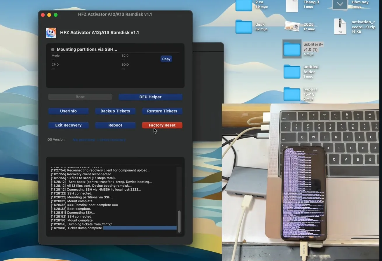 Factory Reset trên HFZ Ramdisk