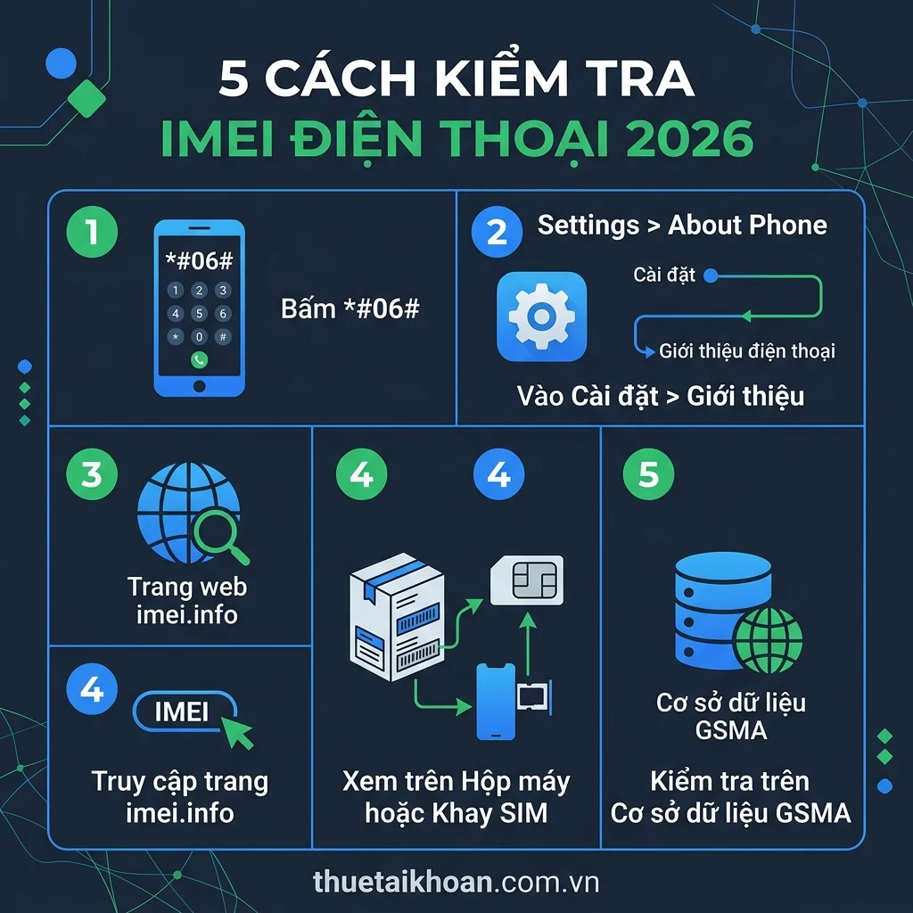 5 cách kiểm tra IMEI điện thoại nhanh nhất 2026