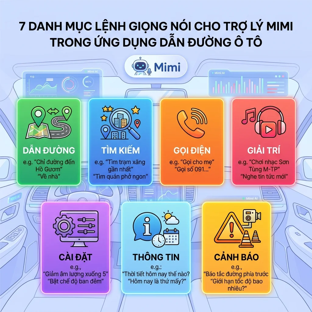 Trợ lý AI Mimi Vietmap - 7 nhóm lệnh giọng nói điều khiển bản đồ