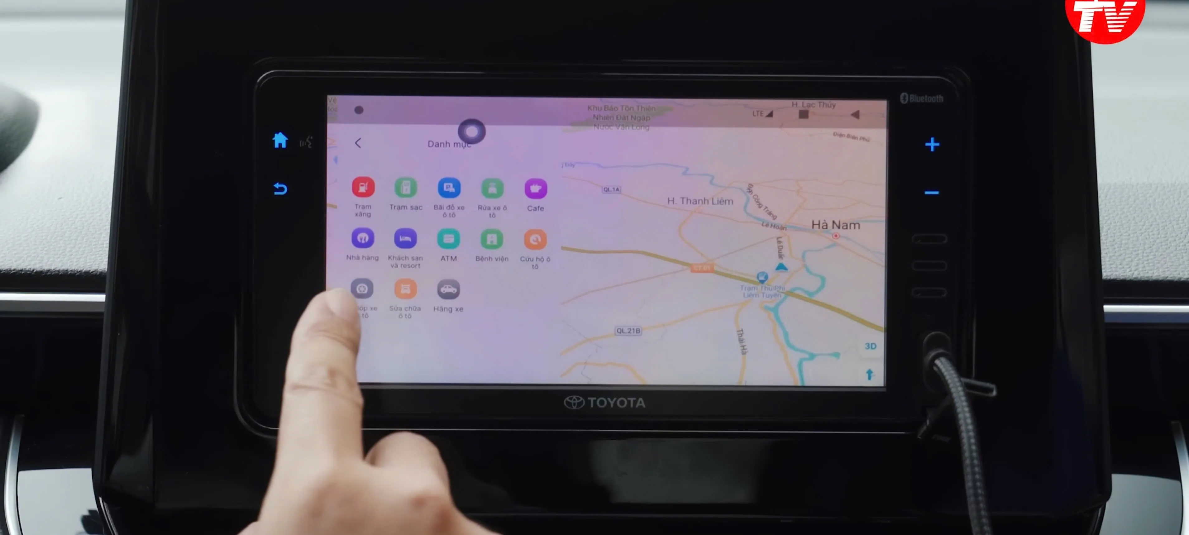 Vietmap Live Pro tìm kiếm tiện ích POI - trạm xăng nhà hàng ATM bệnh viện trên bản đồ Hà Nam