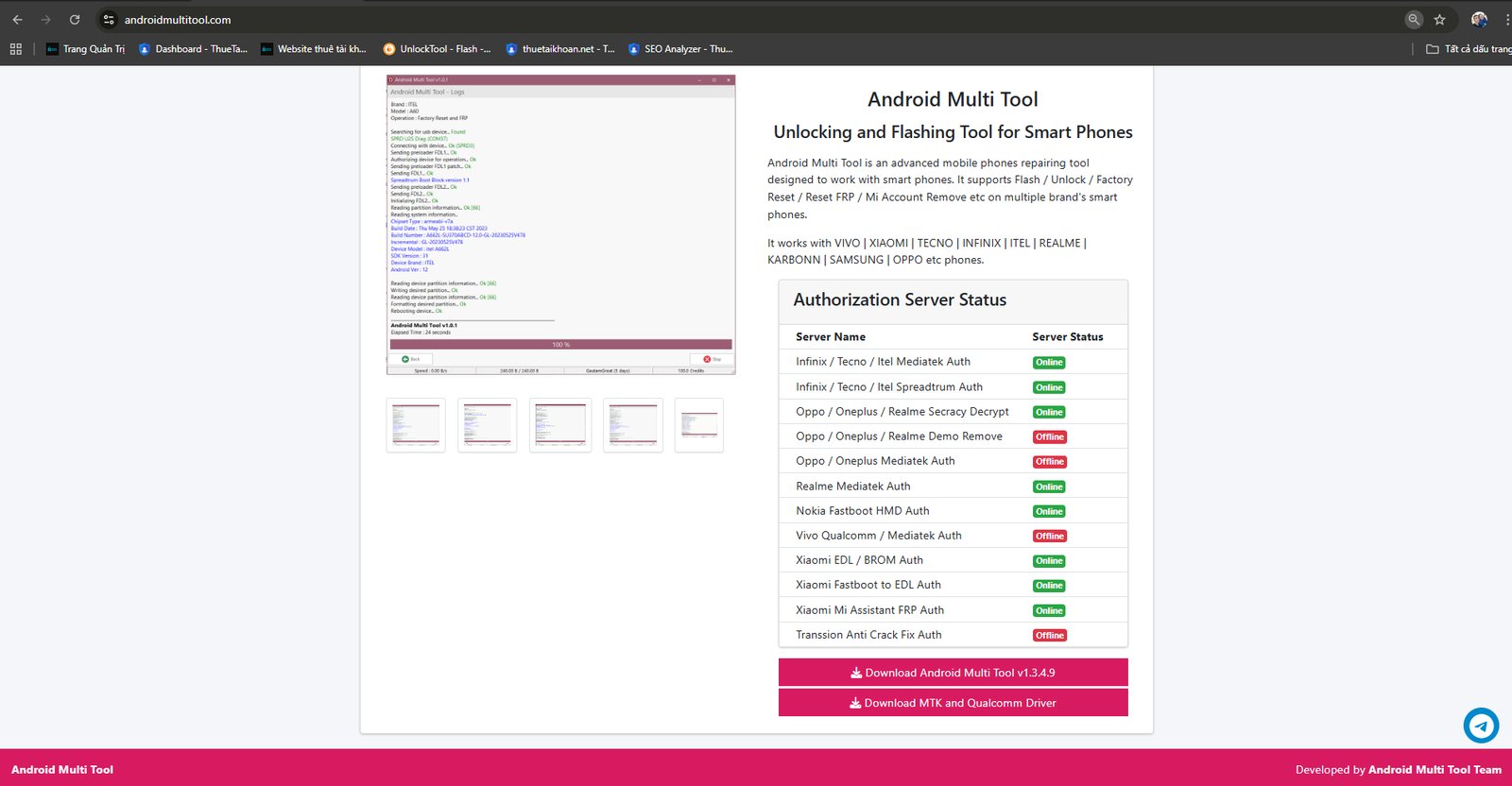 Trang chủ Android Multitool - Tải phần mềm và driver