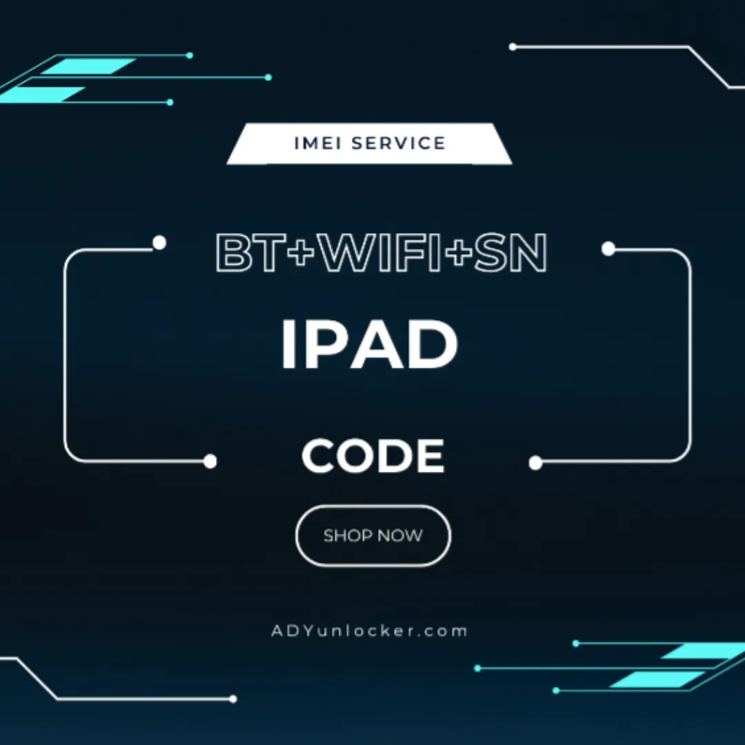 iPad BT+Wifi+SN ( A8 ) New Database Fresh Serials 48 Hours Warranty ✅100% Done ✅ Supported Models: iPad Pro 10.5-inch (2017) A1701, A1709 iPad Pro 12.9-inch 2nd gen. (2017) A1670, A1671, A1821, Ipad air2 A1566 A1567