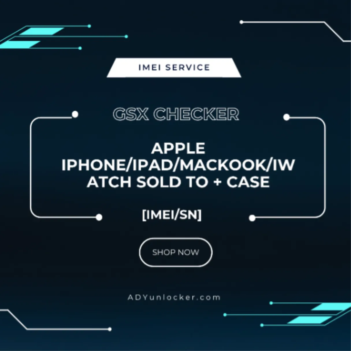 Apple iPhone/iPad/Mackook/iWatch Sold to + Case IMEI/SN 24/7 Instant